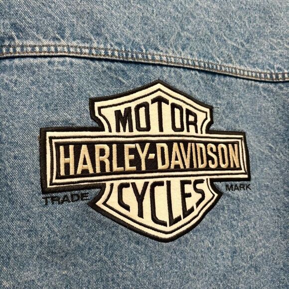 VTG Harley Davidson Motorcycles Denim Jacket Size XL - Picture 5 of 6